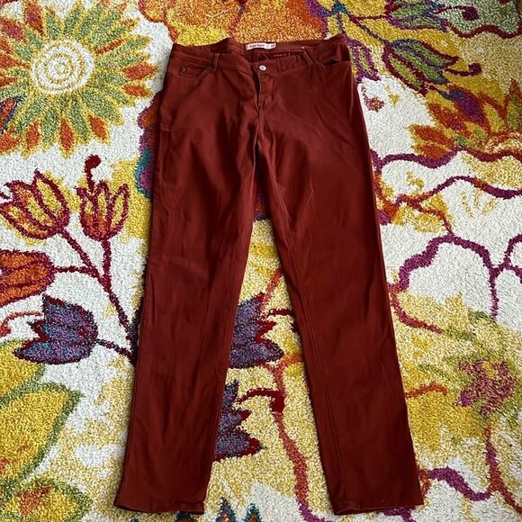 EXCELLENT CONDITION WOMEN’S JUDY BLUE SIZE 13/31 RUST COLORED MID-RISE JEANS - Picture 3 of 8